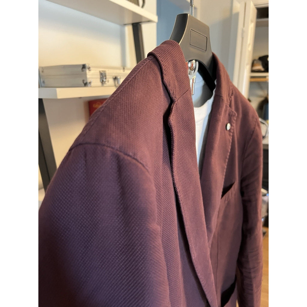 LBM 1911 Red Cotton Sport Coat - Size 44R