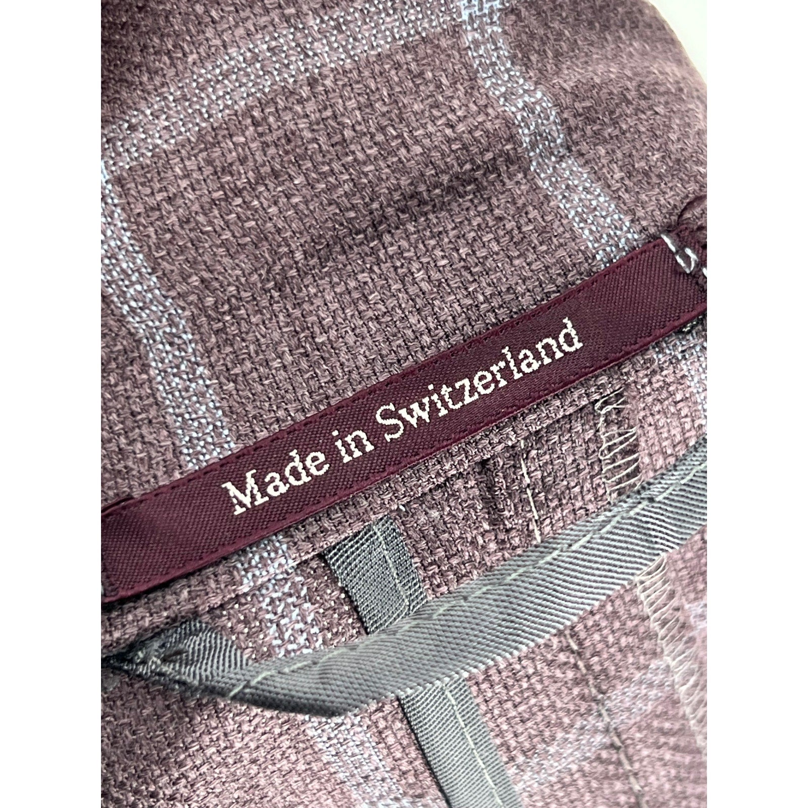 Zegna Zero Weight Burgundy Wool Windowpane Sport Coat – EU 56 / US 44
