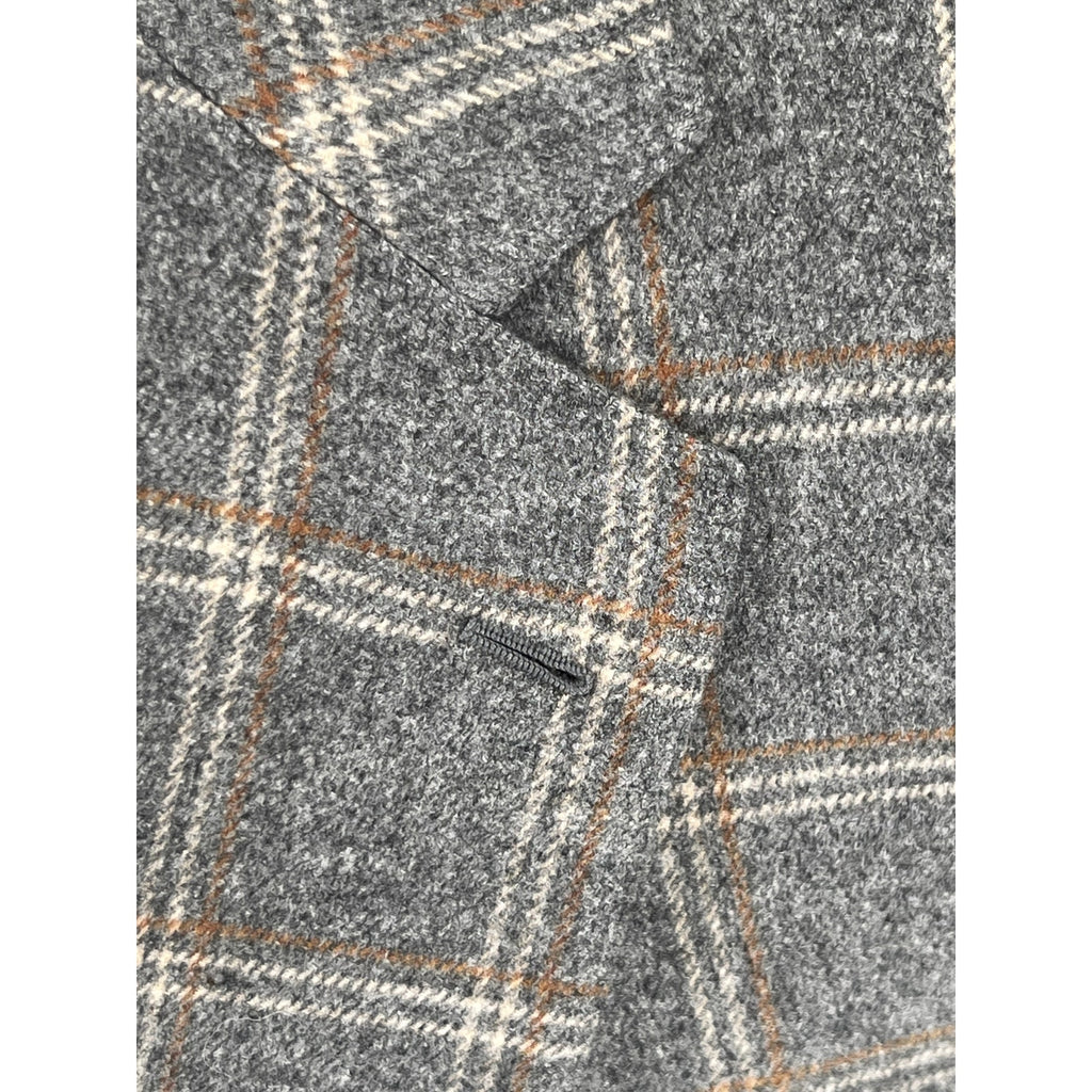 Sartoria Castangia Grey Windowpane Silk Cashmere Sport Coat - Size 54IT (44US)