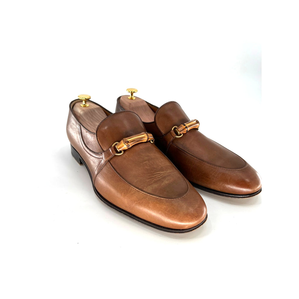 Gucci Betis Glamour Bamboo Bit Loafers in Saddle - Size 11.5