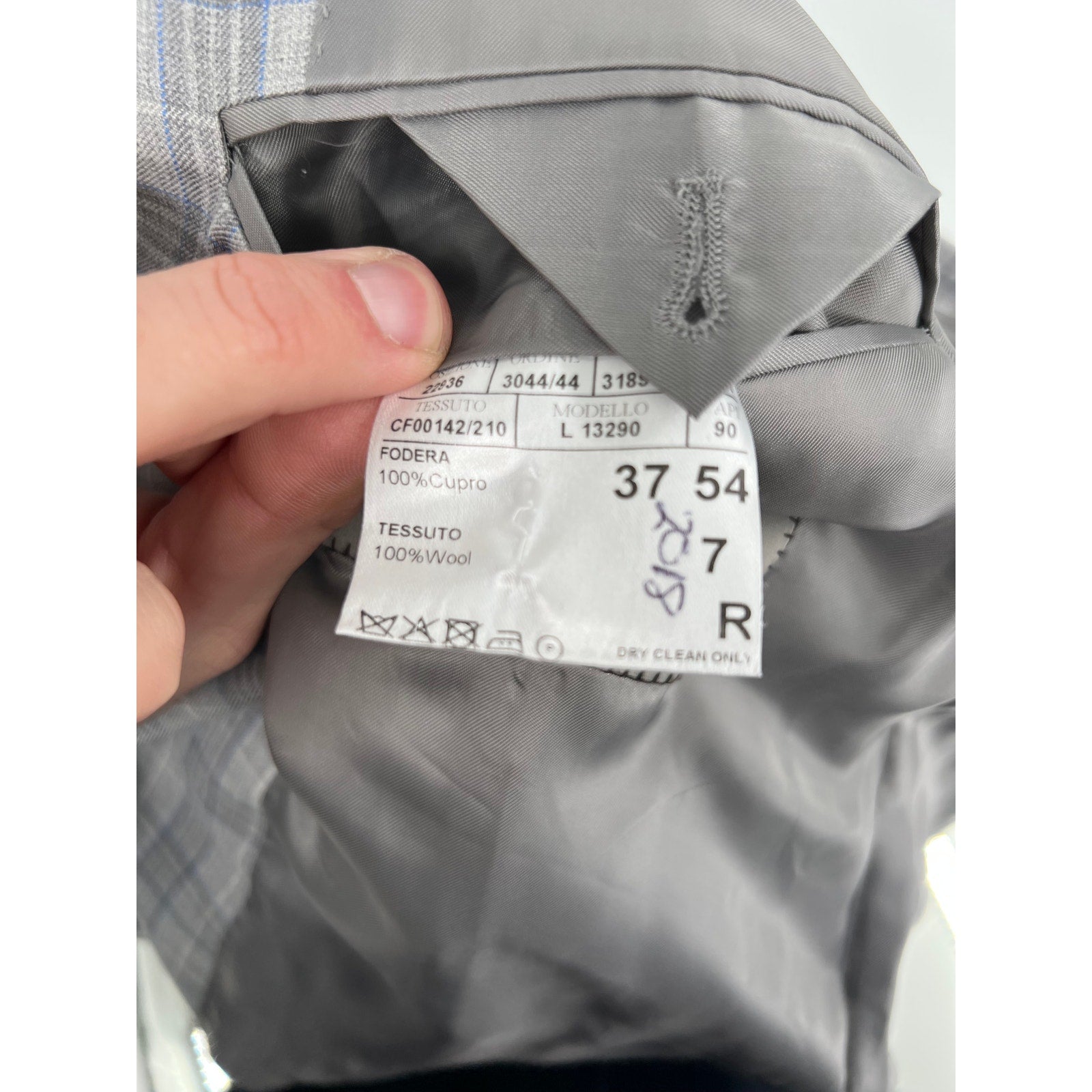 Canali Grey & Blue Glen Plaid Wool Sport Coat - Size 54IT (44US)