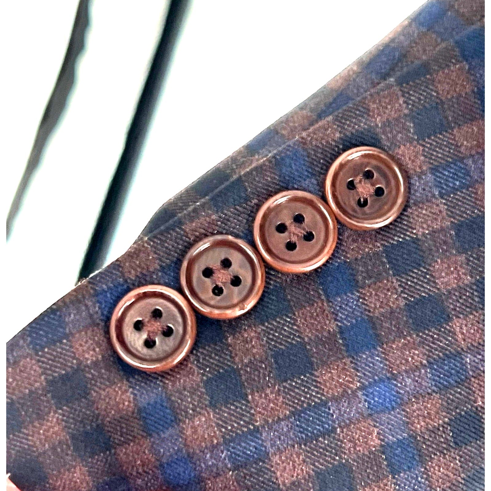 Canali Blue, Brown & Black Wool Check Sport Coat – EU 56 / US 46