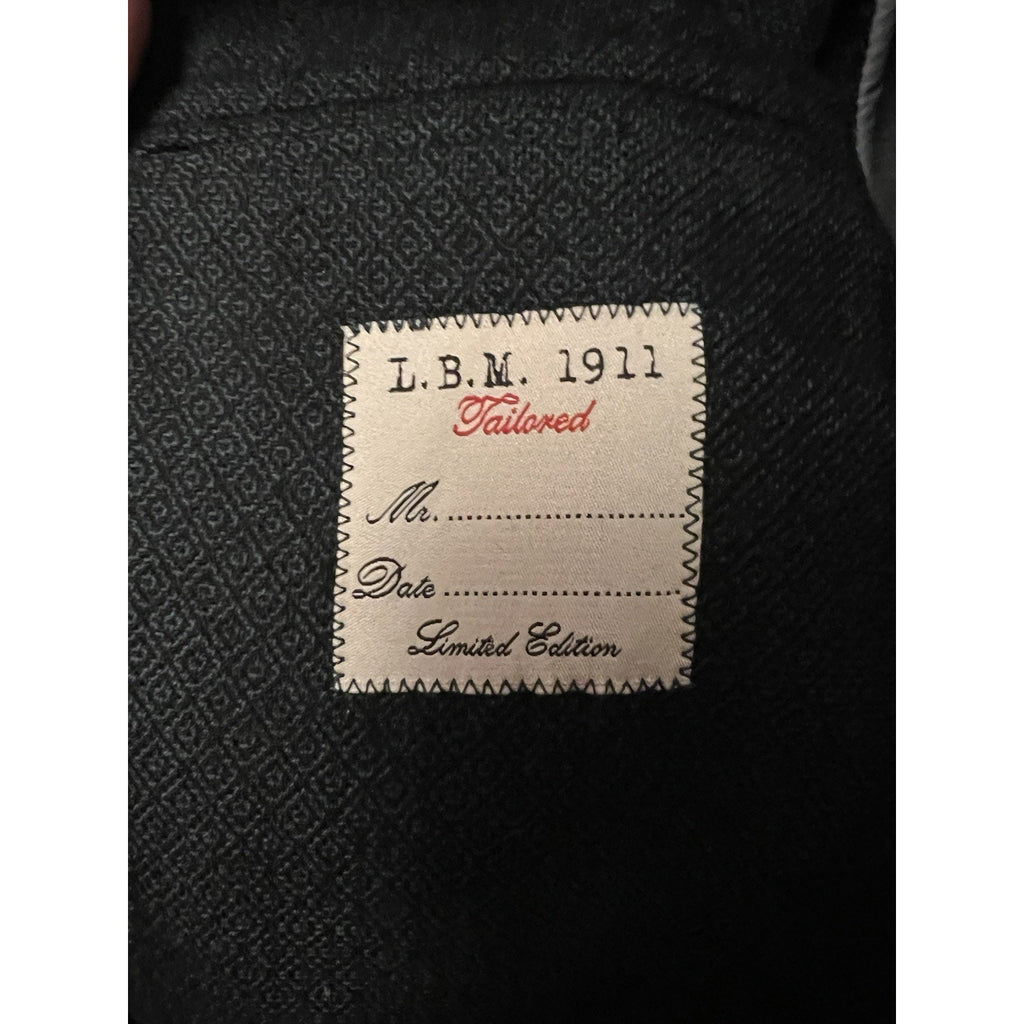 L.B.M. 1911 Forest Green / Black Wool-Cotton Diamond Weave Sport Coat – EU 56R