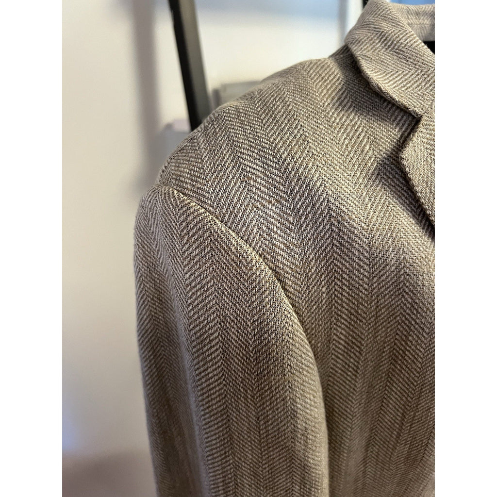 Ermenegildo Zegna Beige Herringbone Sport Coat - 40R