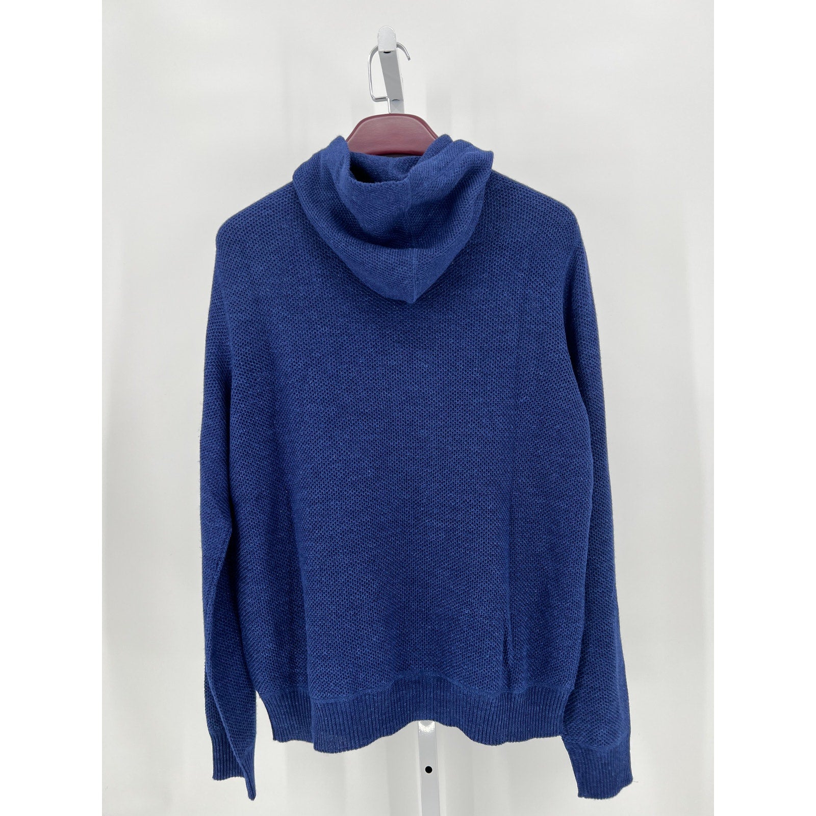 ISAIA Blue Woven Hooded Sweatshirt - Size XL (IT)