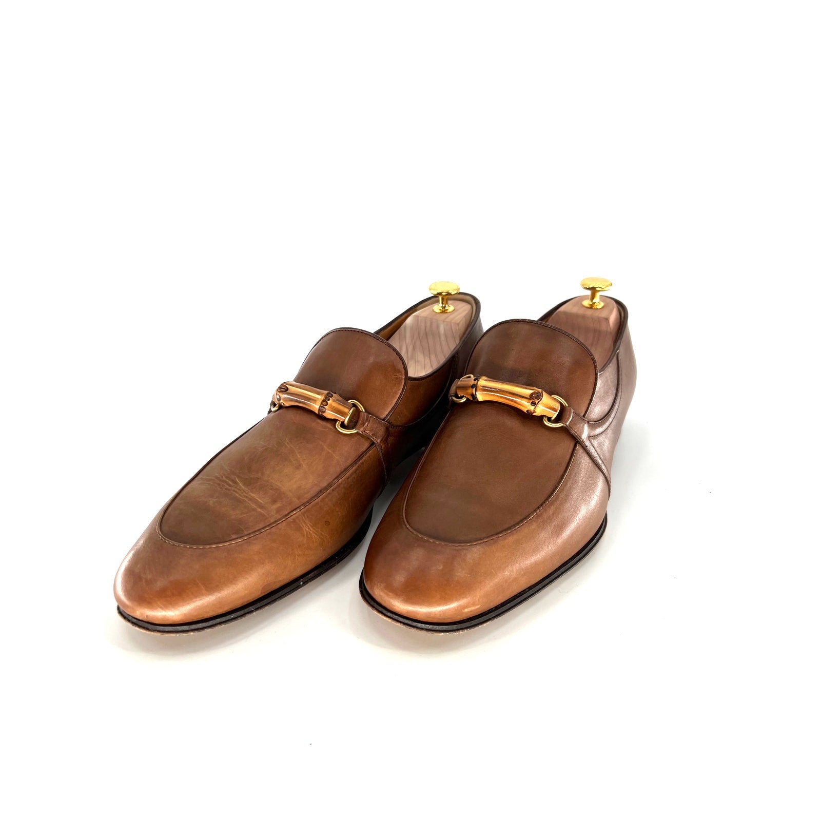 Gucci Betis Glamour Bamboo Bit Loafers in Saddle - Size 11.5