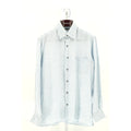Zegna Blue Linen 100% Linen Dress Shirt - Size L