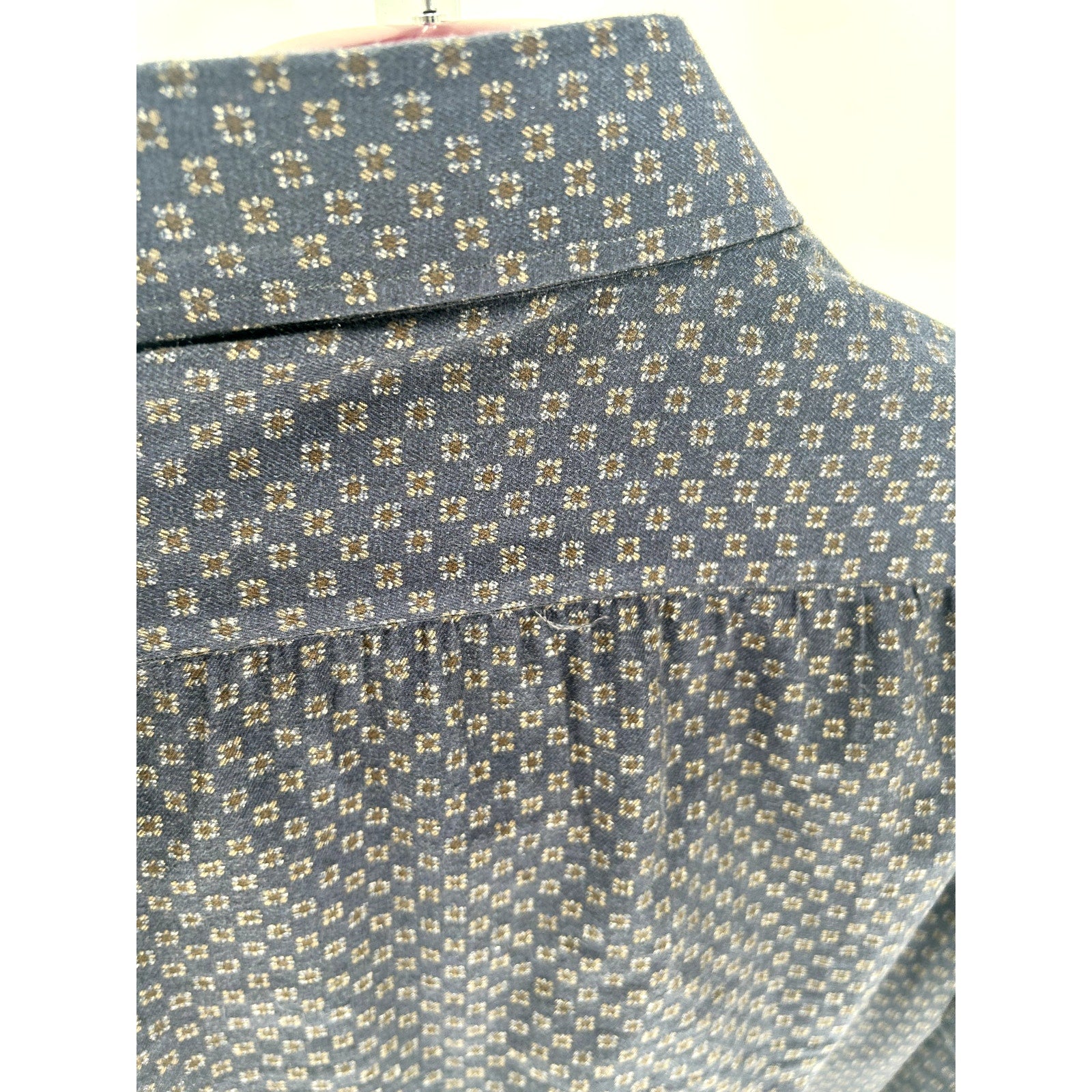Isaia Navy/Green Pattern Dress Shirt - Size 17/43