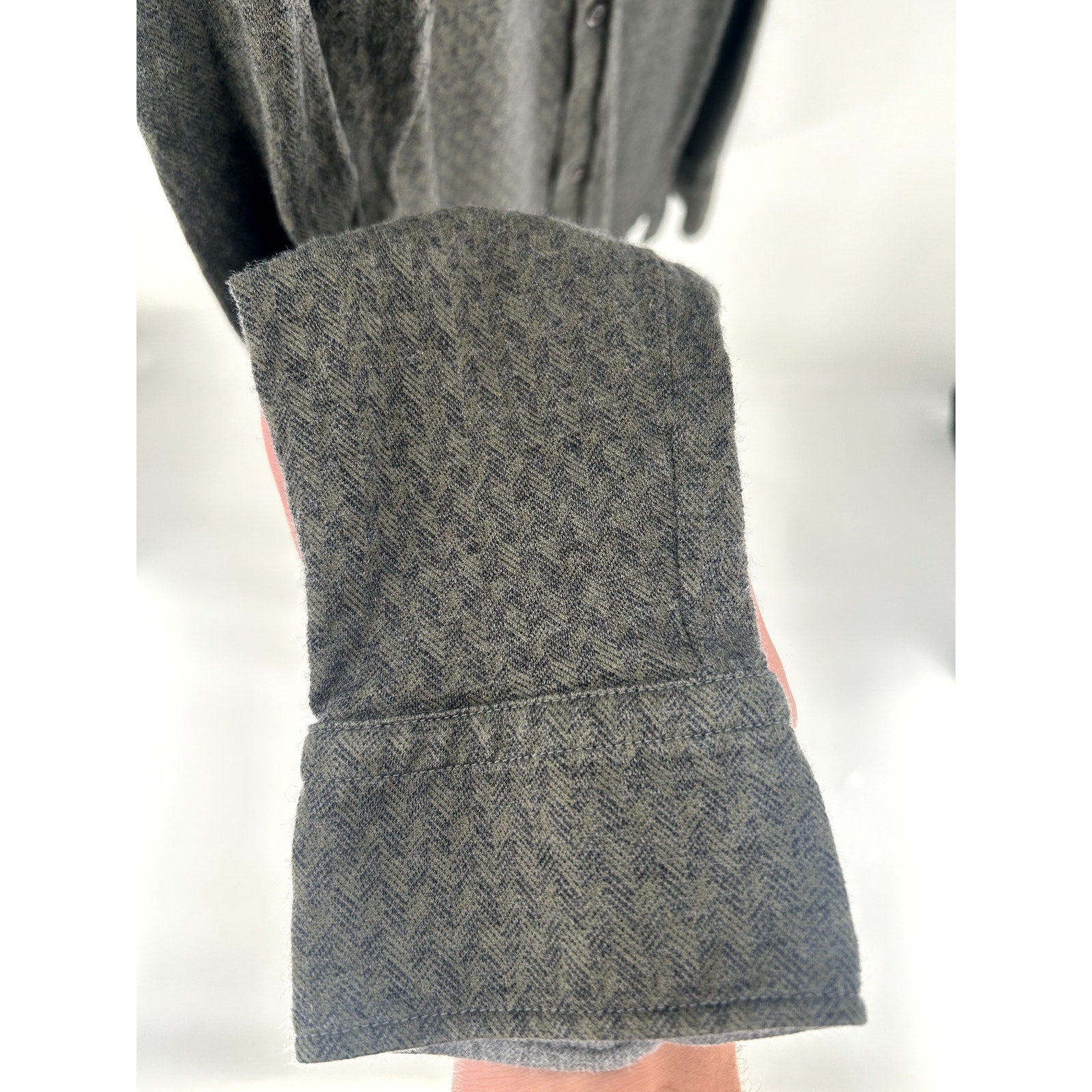 Zegna Green Patterned 50% Cotton 50% Wool Overshirt - Size XL/54