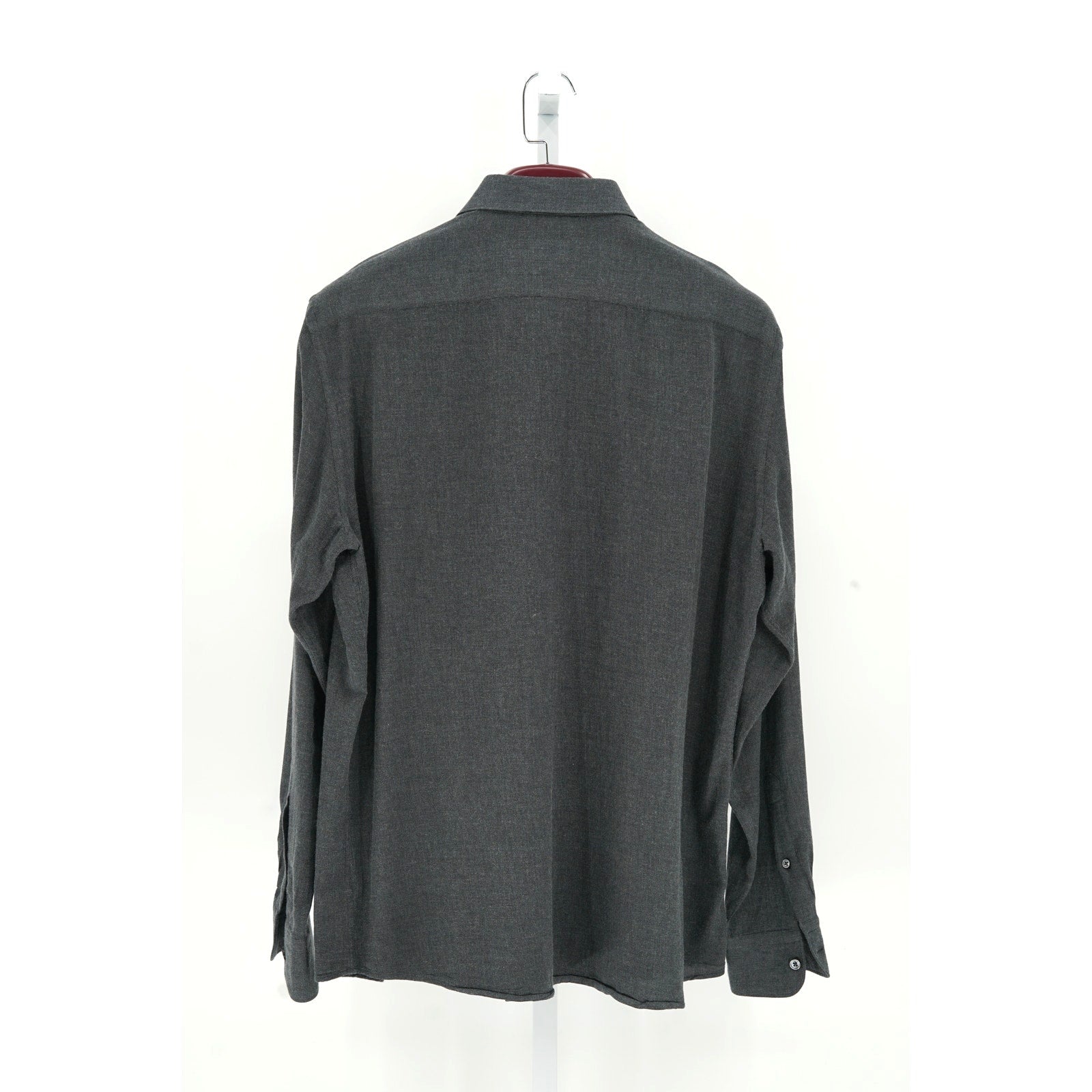 Zegna Solid Grey CashCo Dress Shirt - Size XL (IT)