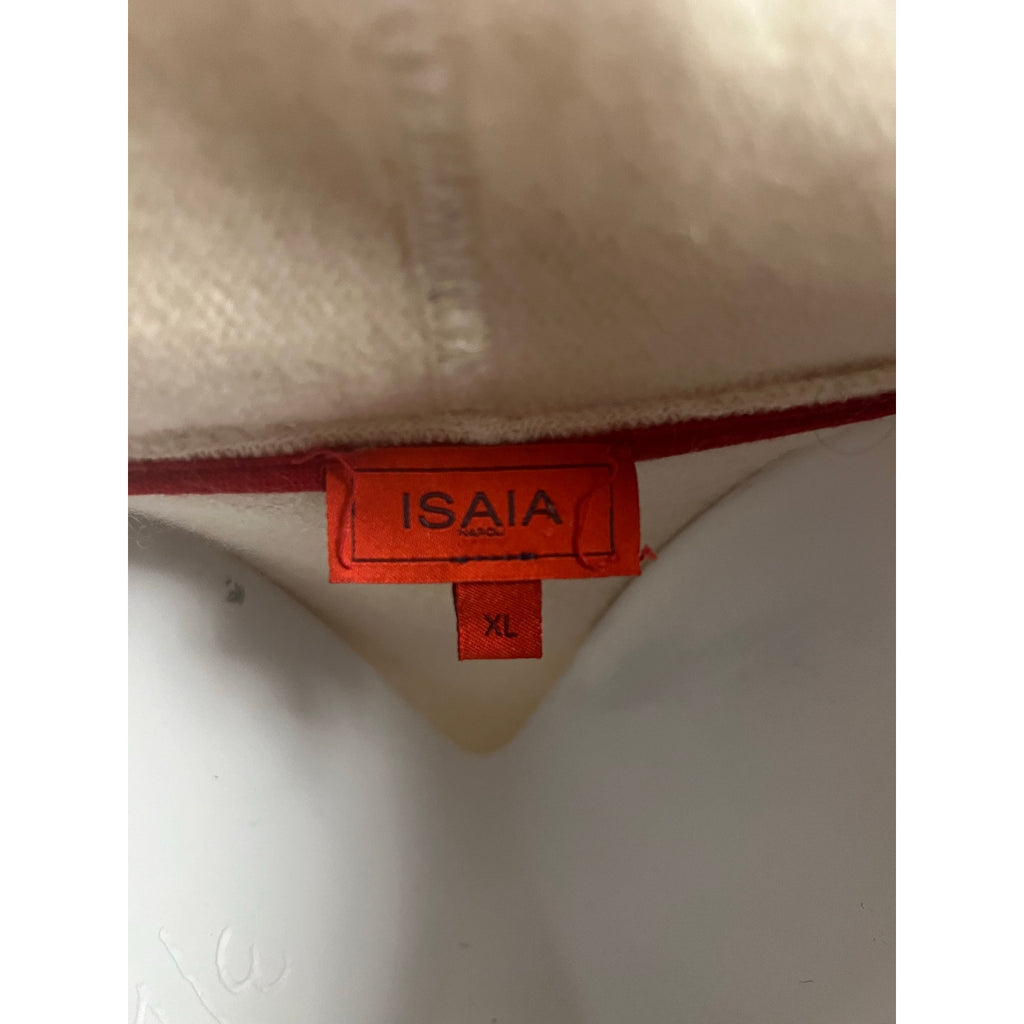 ISAIA Napoli Hooded Pullover 100% Cashmere Sweater in Cream - XL
