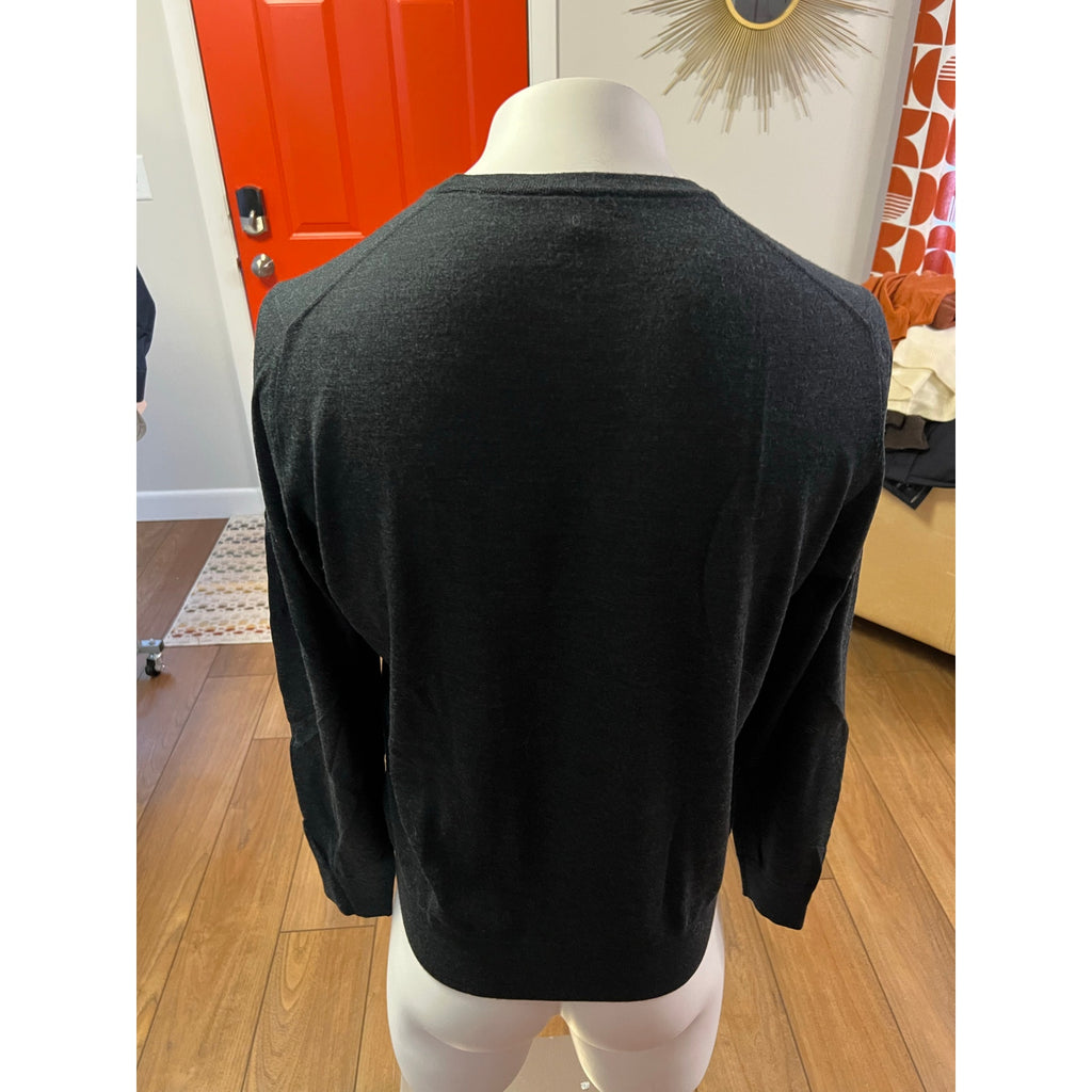 ISAIA Napoli Wool Crewneck Pullover Sweater in Forest Green - Size XL