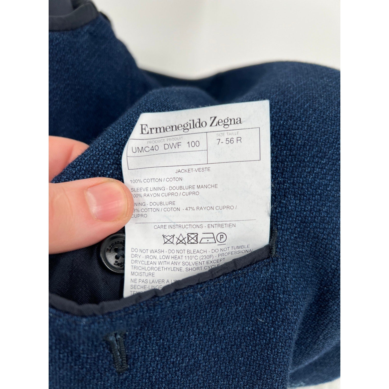 Ermenegildo Zegna Blue Cotton Knit Sport Jacket – 56 EU / 44 US