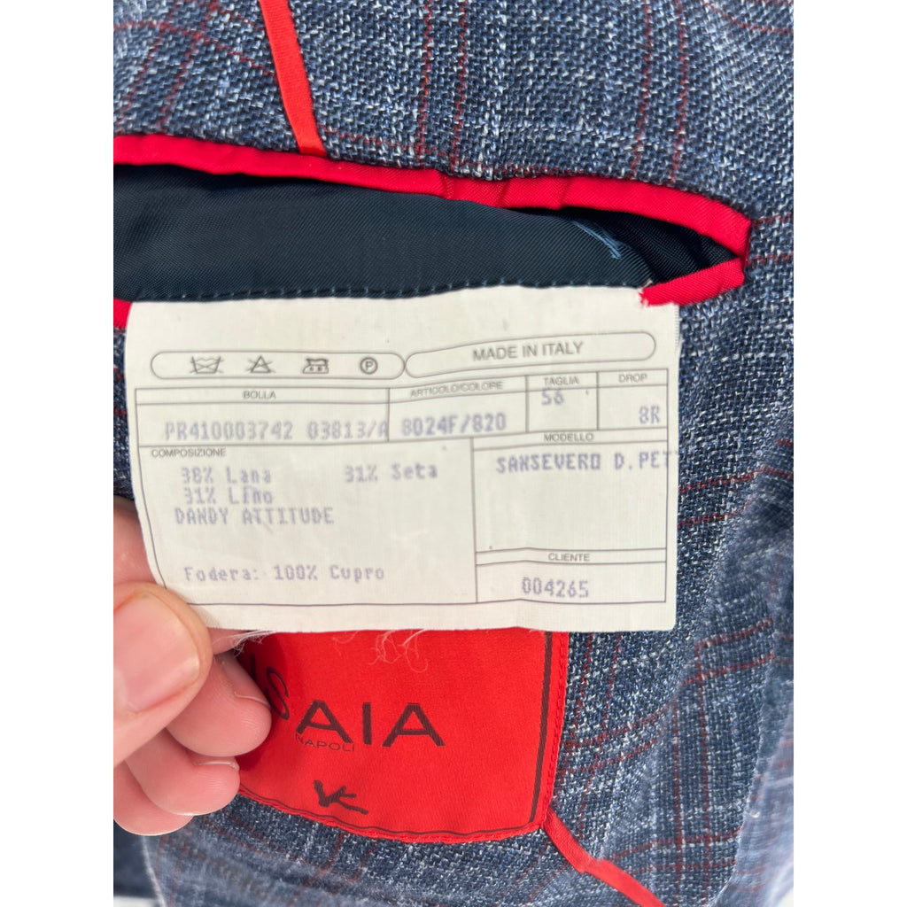 Isaia Napoli Dandy Attitude Double-Breasted Plaid Sport Coat – 56EU/44US