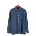 ISAIA Solid Navy Blue 100% Cotton Dress Shirt - Unmarked, Fits US XXL