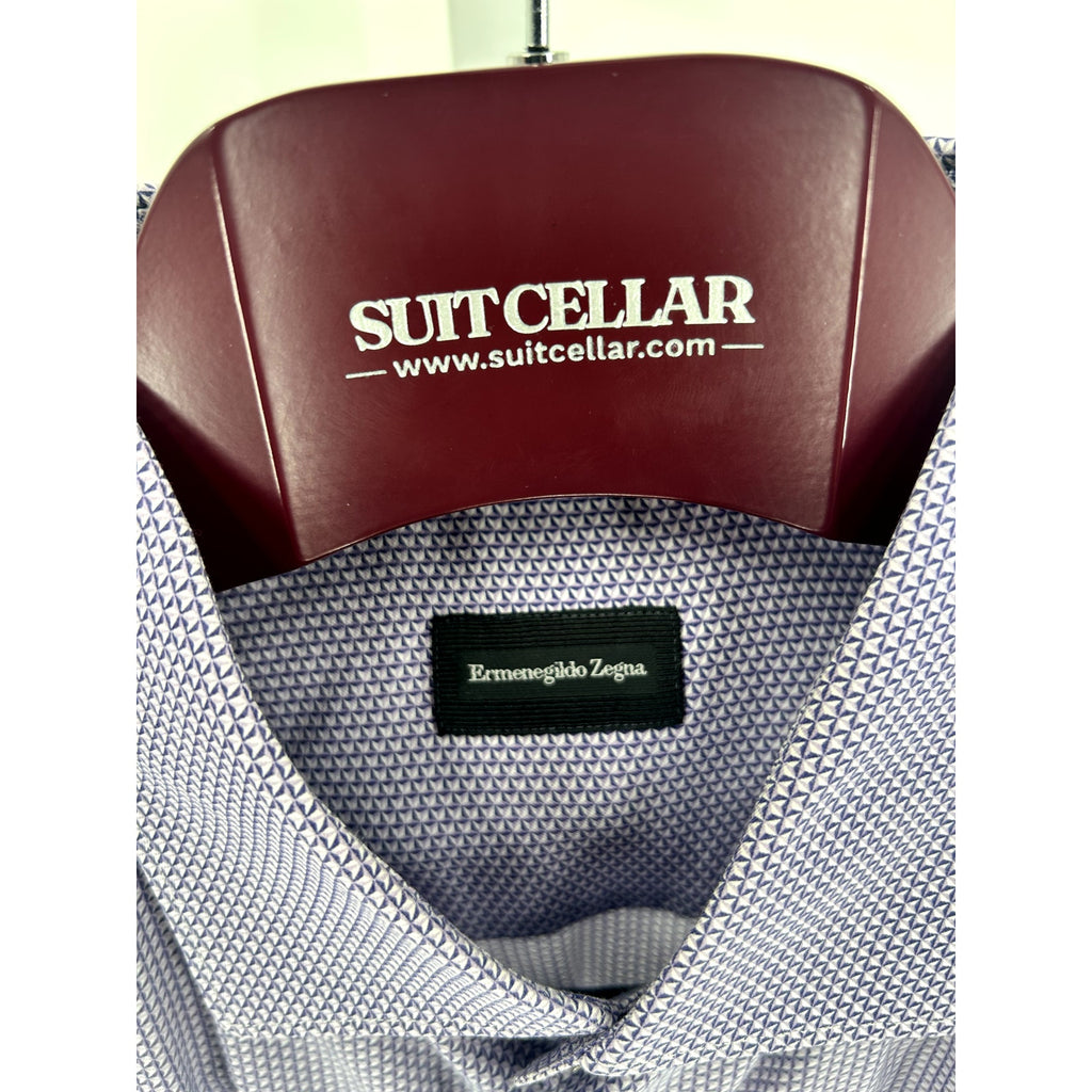 Zegna Purple Microprint Dress Shirt - Size XXL