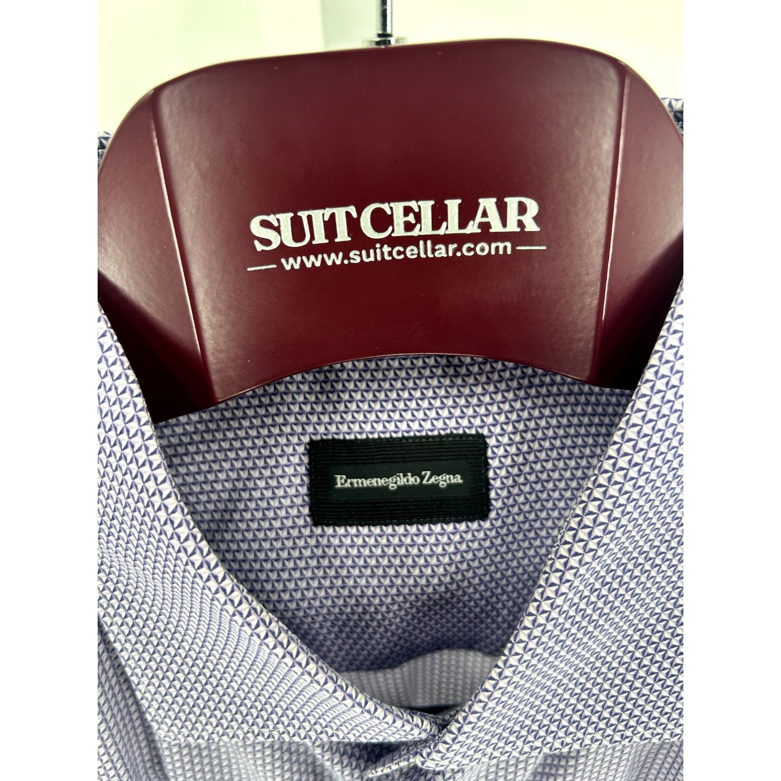 Zegna Purple Microprint Dress Shirt - Size XXL