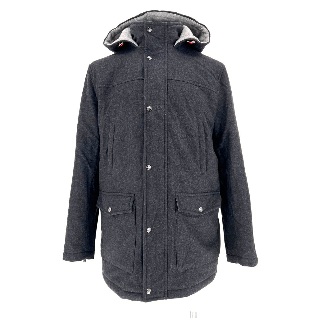 ISAIA Napoli Gray Wool Flannel Parka - Size 56eu/44us