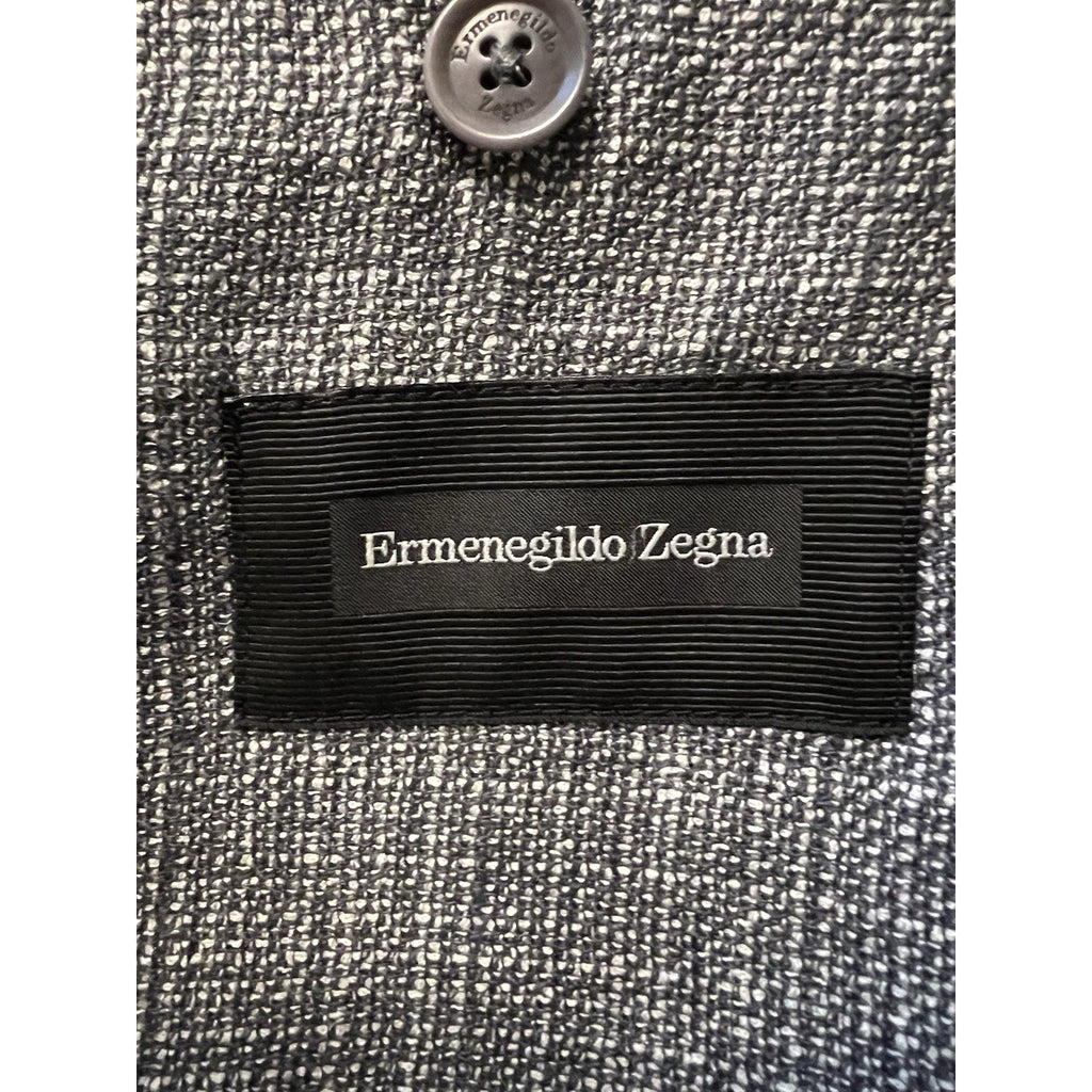 Ermenegildo Zegna Grey Silk/Linen Textured Sport Coat – 44R