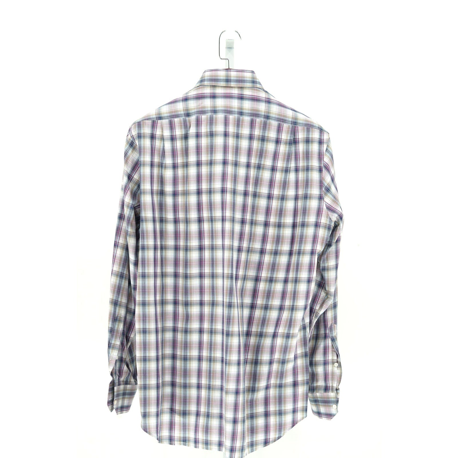 Peter Millar Purple-Blue-Brown 100% Cotton Dress Shirt - Size L