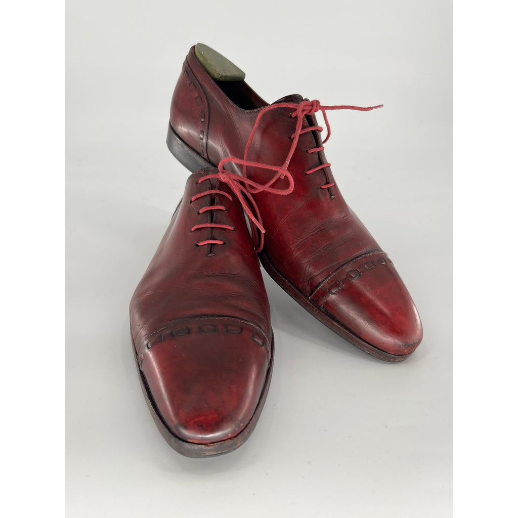 Berluti Oxblood Red Cap-Toe Oxfords - UK 11.5