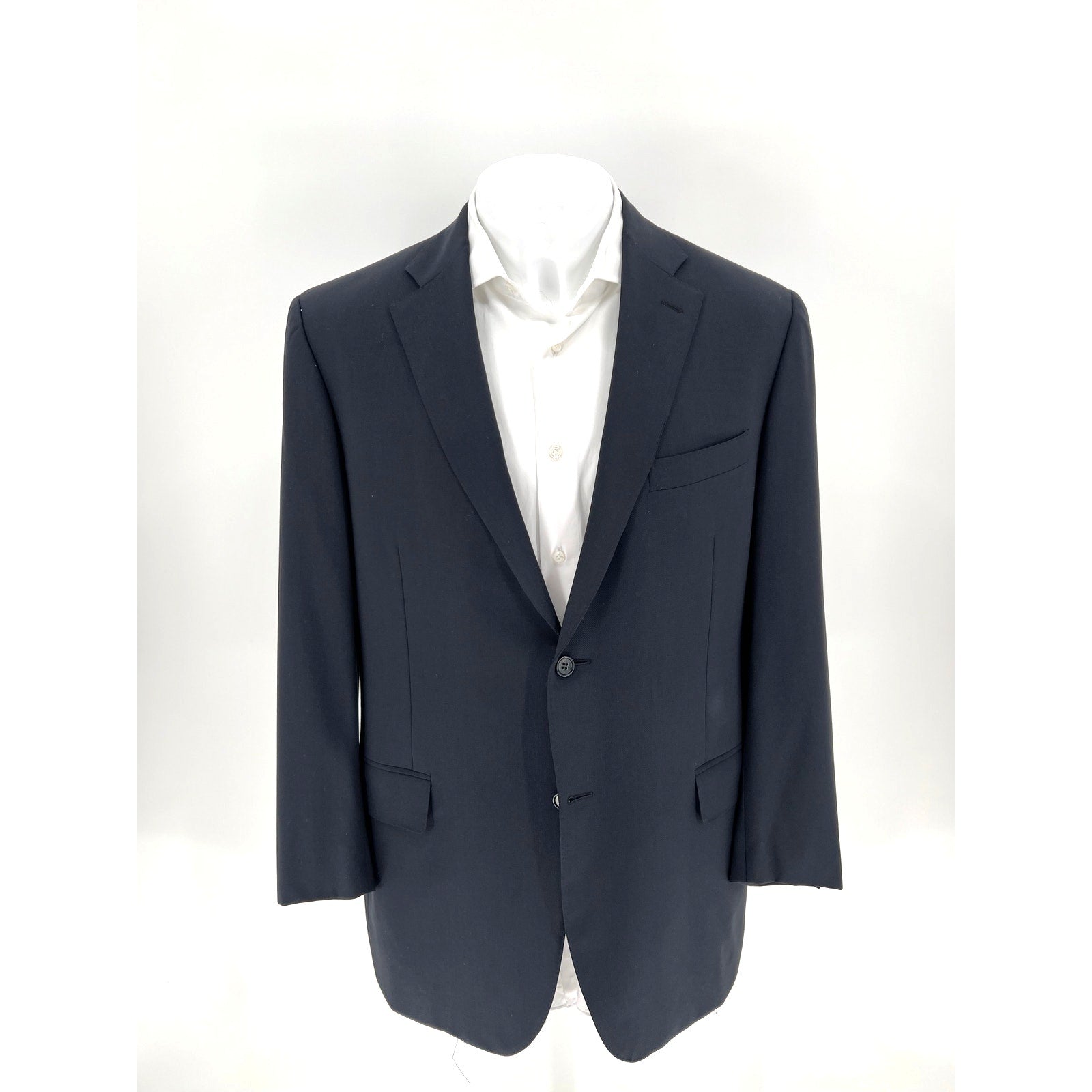 Canali Navy Travel Water Resistant Wool Sport Coat - Size 56IT (46US)