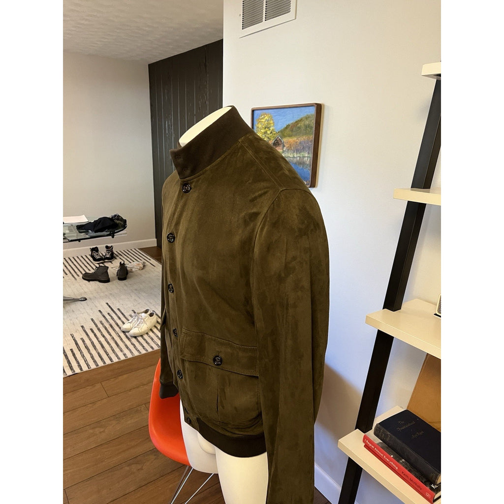 ICONIC Valstar Valstarino Suede Jacket - Olive Green - Size 56