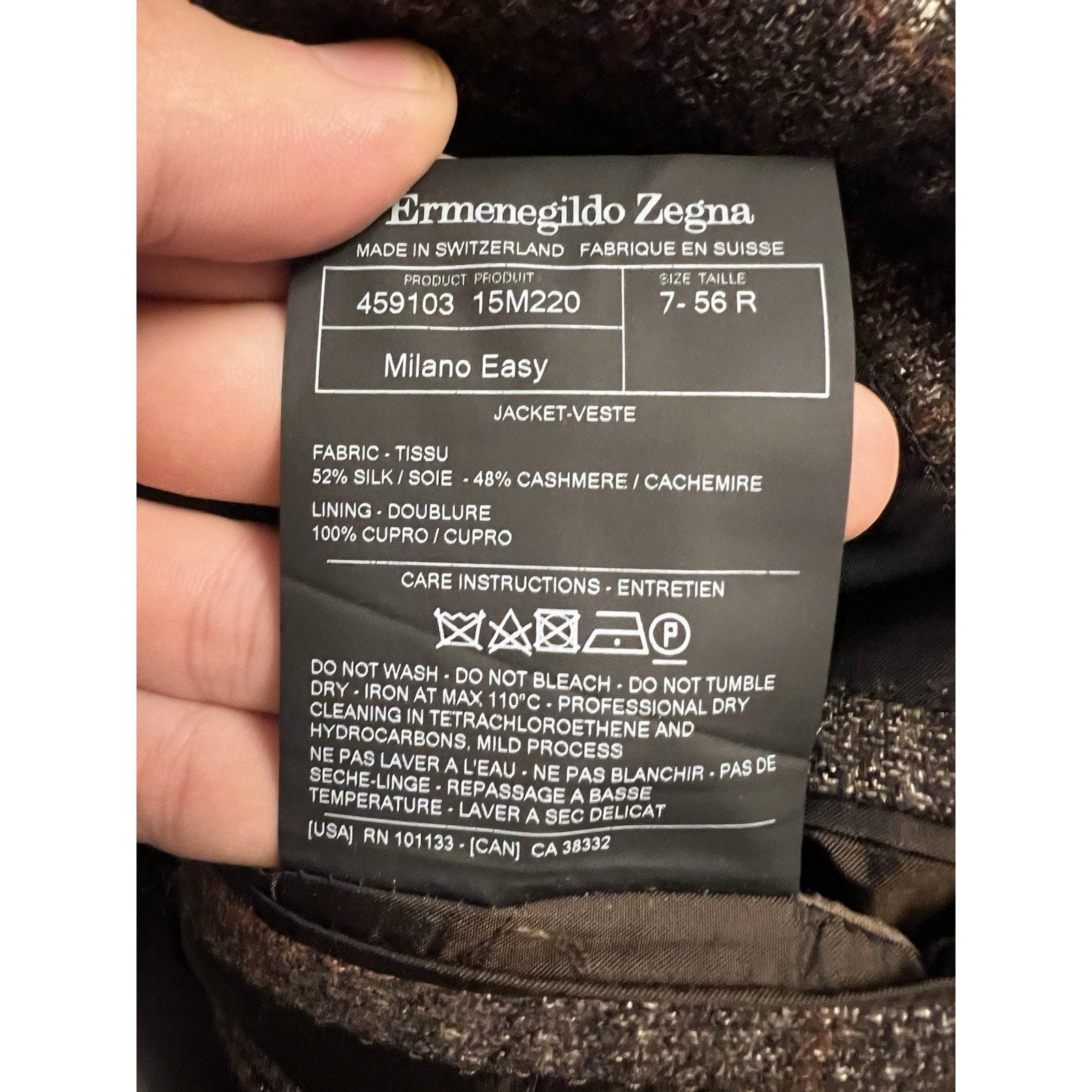Ermenegildo Zenga Silk/Cashmere Brown Plaid Jacket