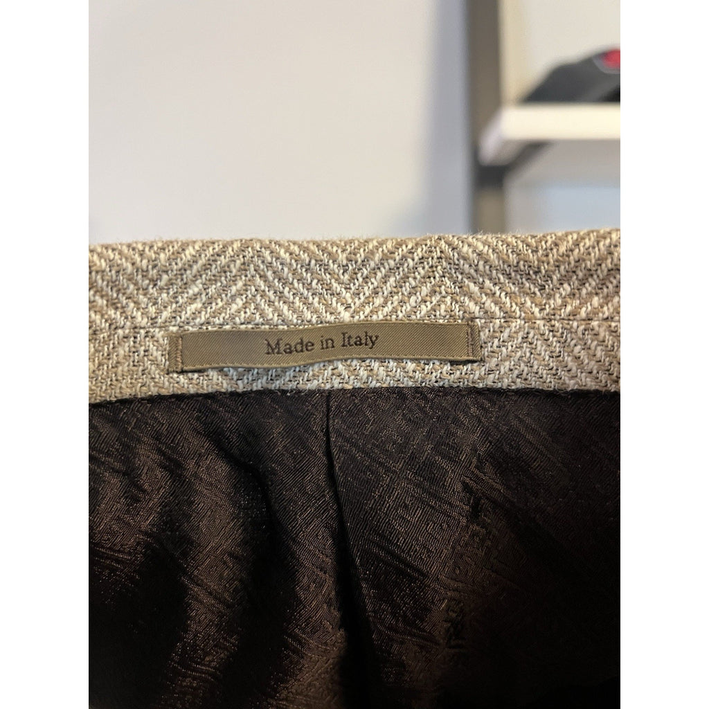 Ermenegildo Zegna Beige Herringbone Sport Coat - 40R