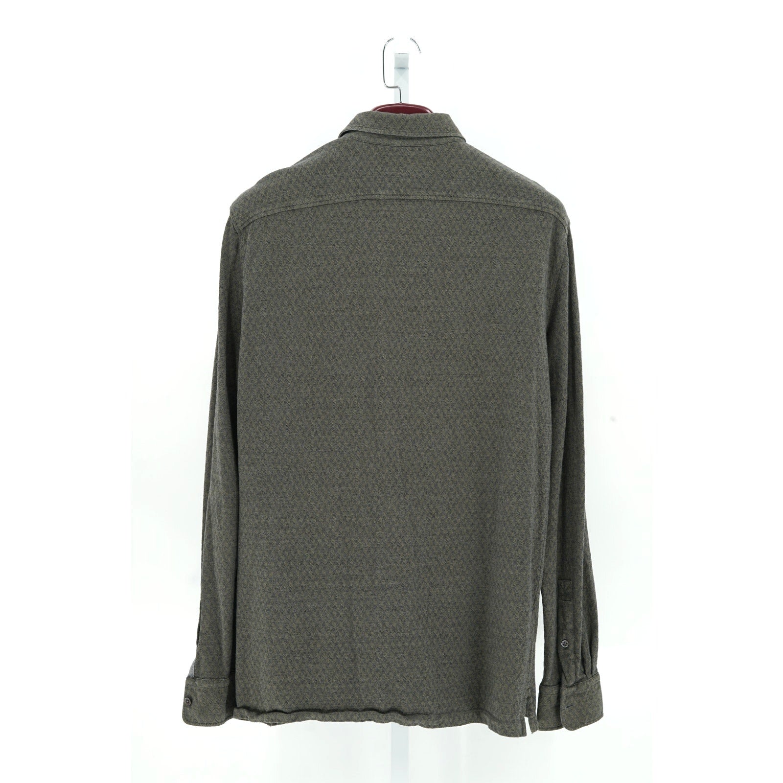 Zegna Green Patterned 50% Cotton 50% Wool Overshirt - Size XL/54