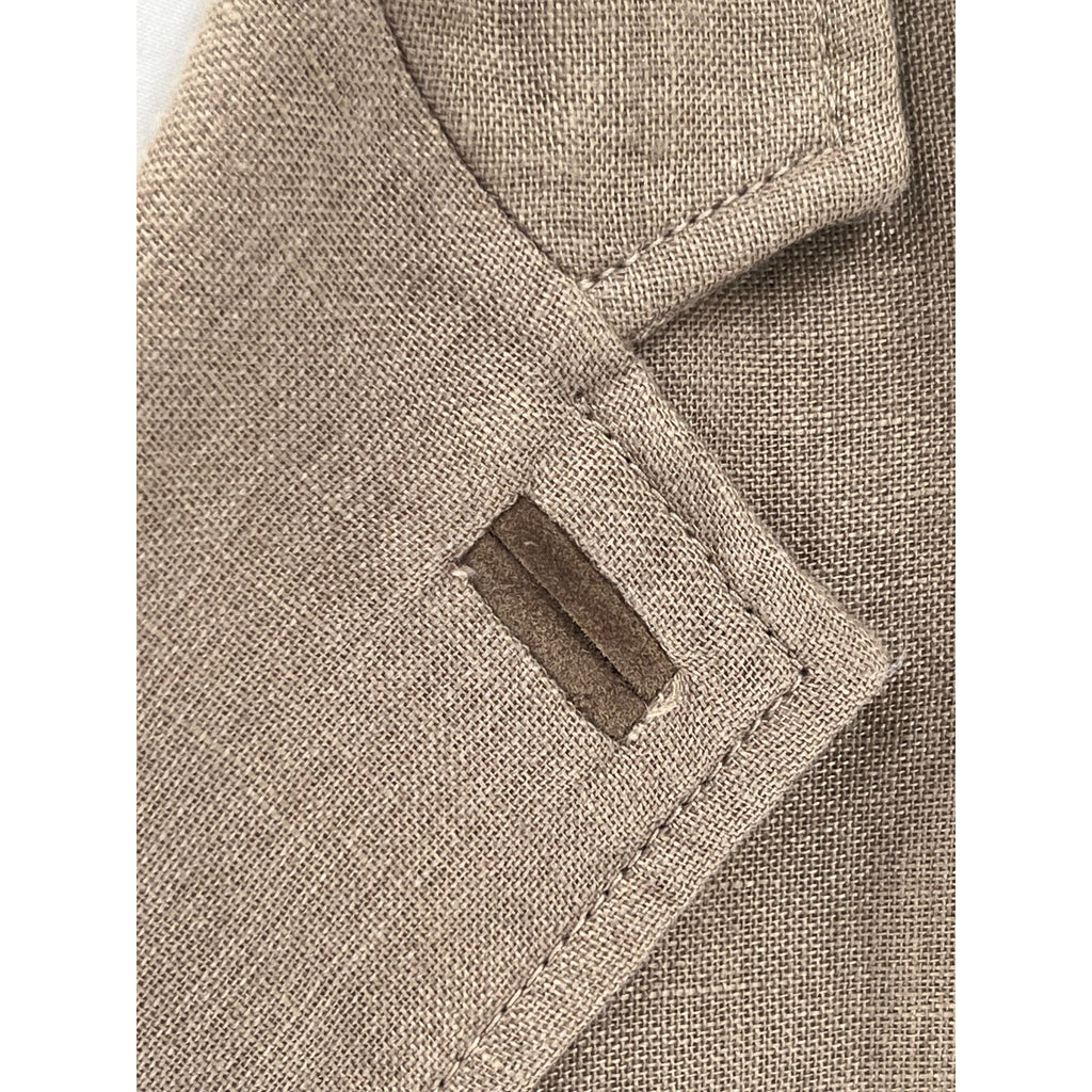 Ermenegildo Zegna Beige Safari Jacket in Linen/Cashmere/Silk - Size 56 EU/US XL