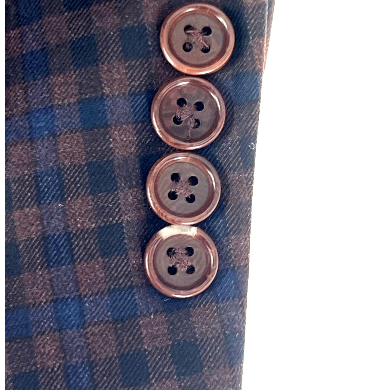 Canali Blue, Brown & Black Wool Check Sport Coat – EU 56 / US 46