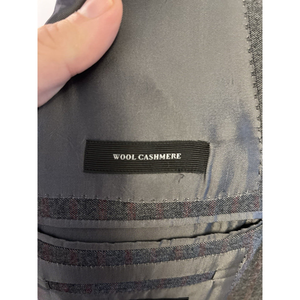 Ermenegildo Zegna Gray w/Red Pinstripe Wool-Cashmere Suit 44R