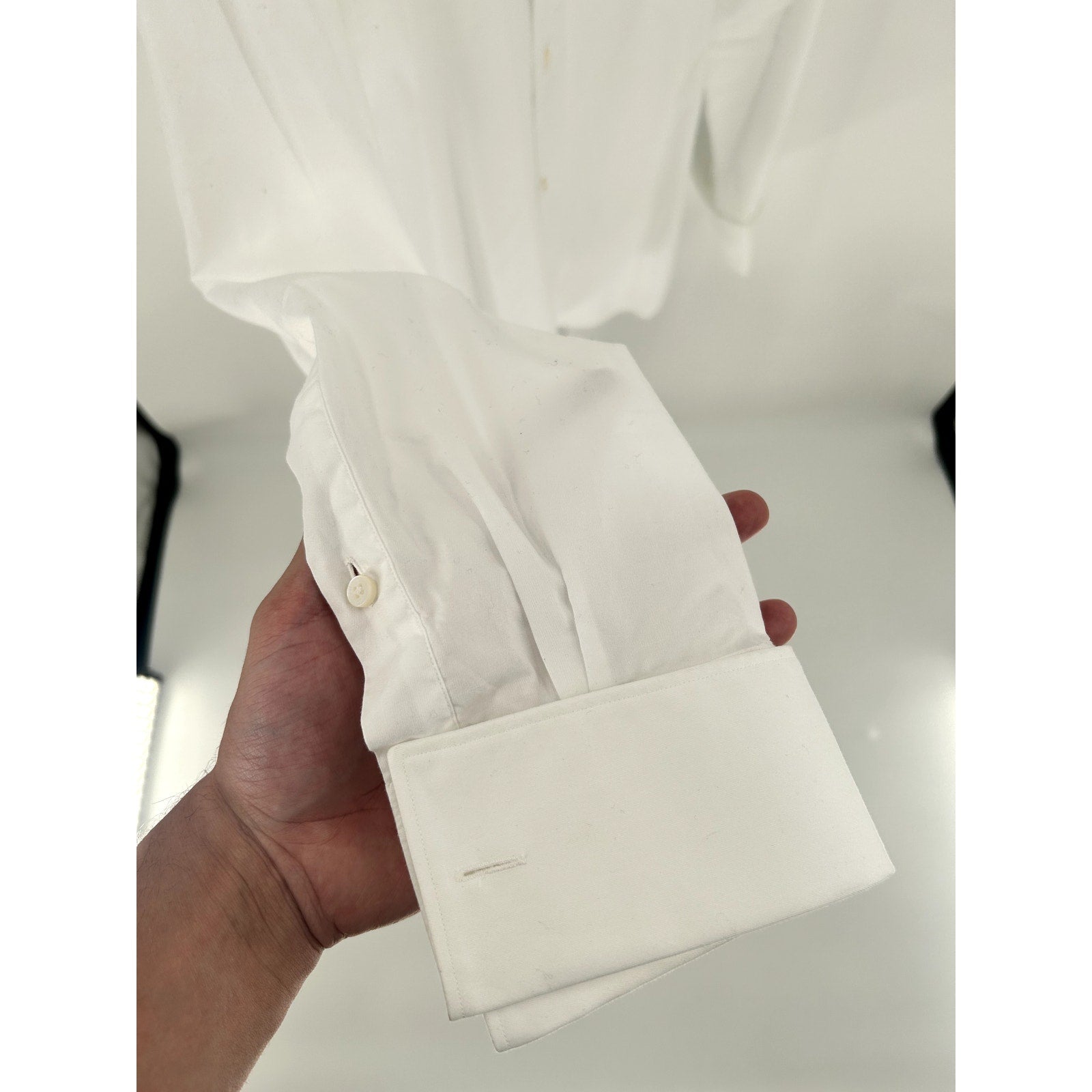 Zegna White 100% Cotton Dress Shirt - Size 44/17.5