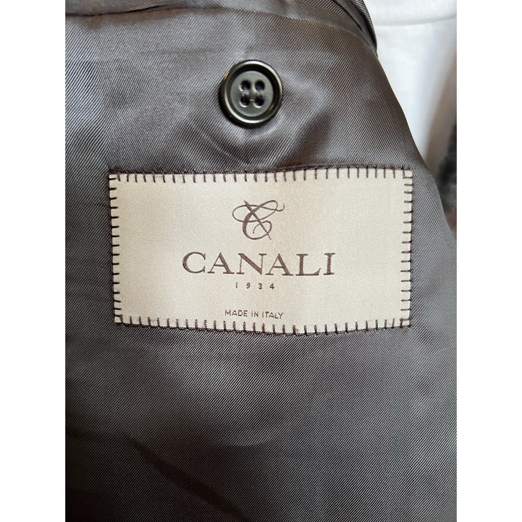 Canali Grey/Black/Red Gingham Wool Sport Coat