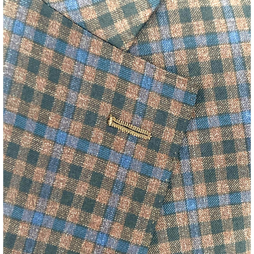Canali Blue, Brown & Black Wool Check Sport Coat – EU 56 / US 46
