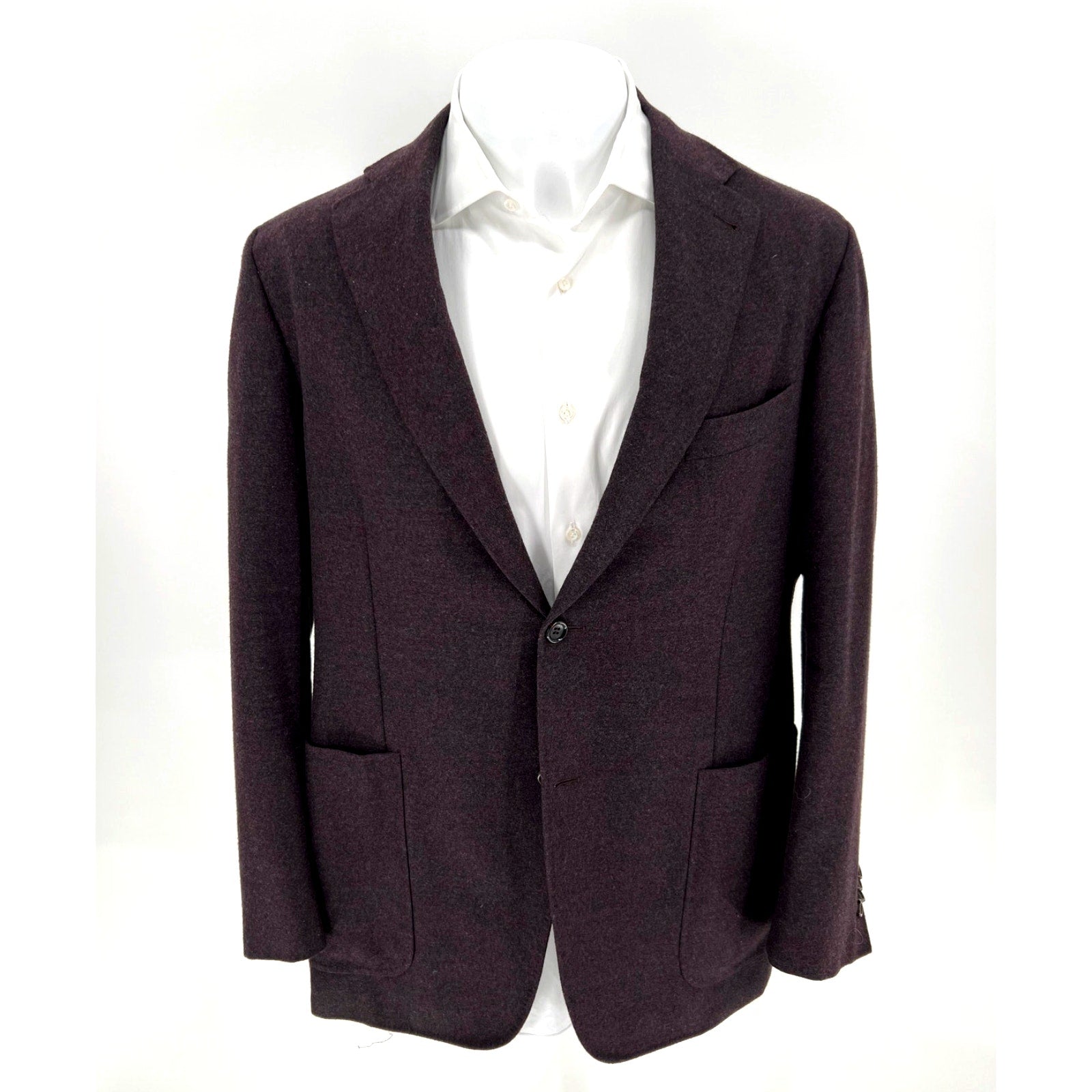 Canali Deep Burgundy Wool Flannel KEI Jacket - Size 56IT (46US)