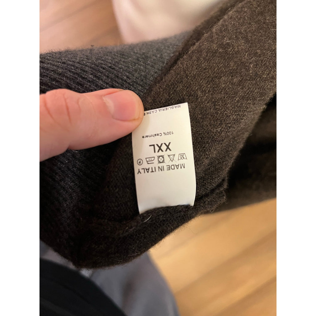 Isaia Napoli Hooded Zip-up Sweater in Cappucino - Size XL
