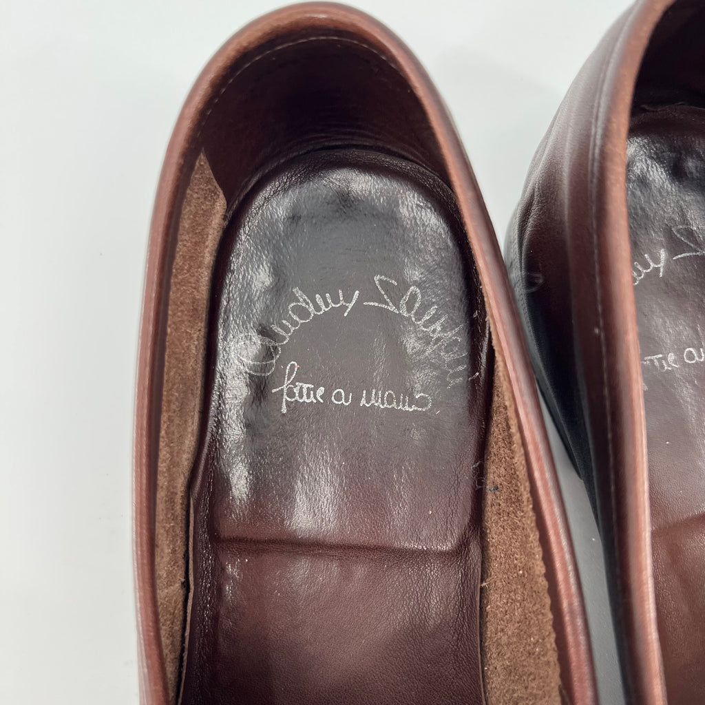 Santoni Fatte A Mano Penny Loafers in Dark Brown - Size 12