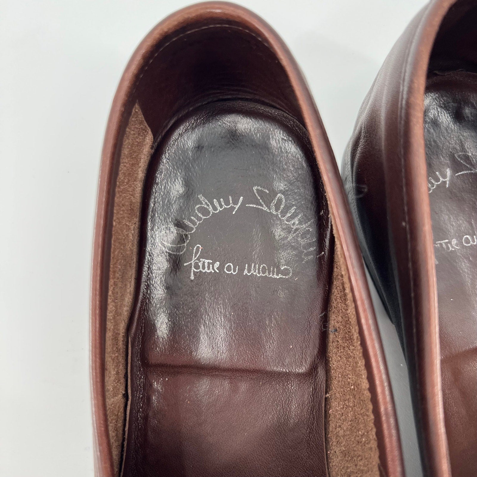 Santoni Fatte A Mano Penny Loafers in Dark Brown - Size 12