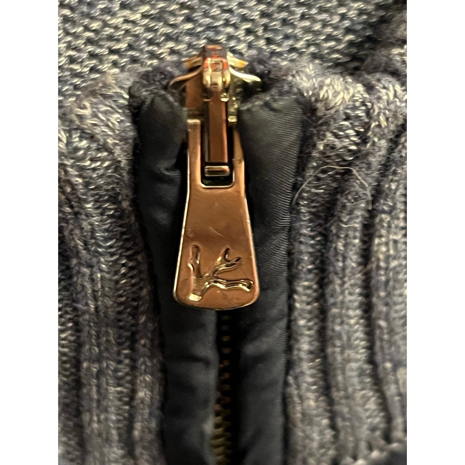 ISAIA Napoli Mixed Media Zip-up Sweater in Blue - Size XL