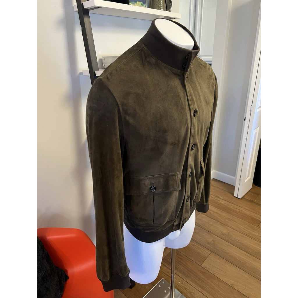 ICONIC Valstar Valstarino Suede Jacket - Olive Green - Size 56
