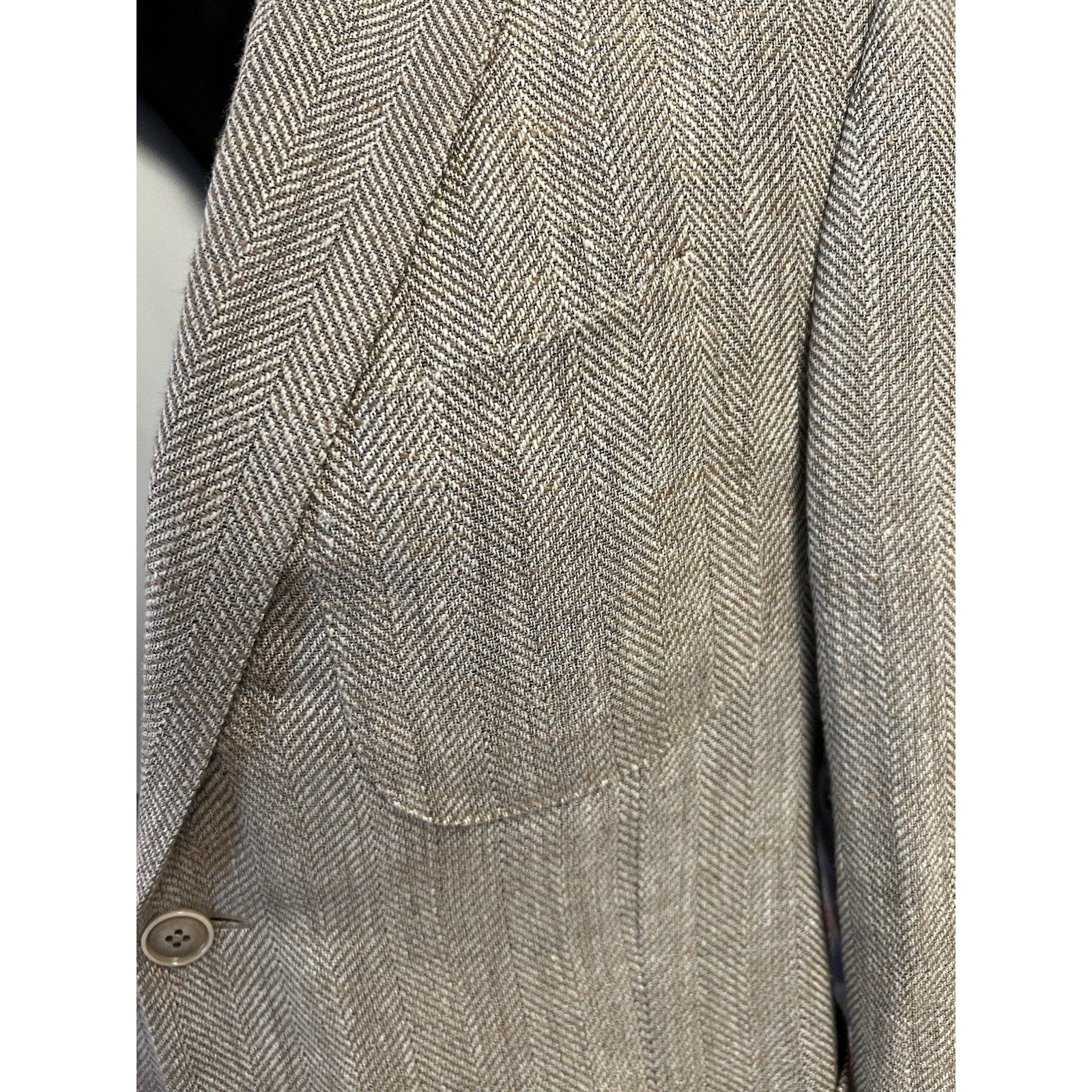 Ermenegildo Zegna Beige Herringbone Sport Coat - 40R