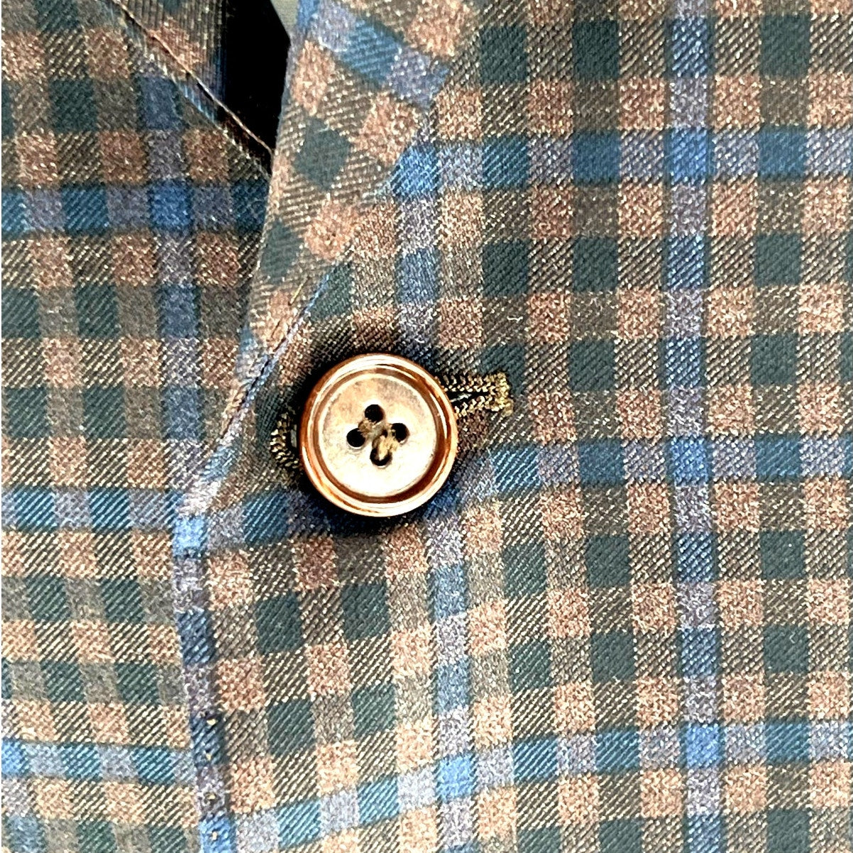 Canali Blue, Brown & Black Wool Check Sport Coat – EU 56 / US 46