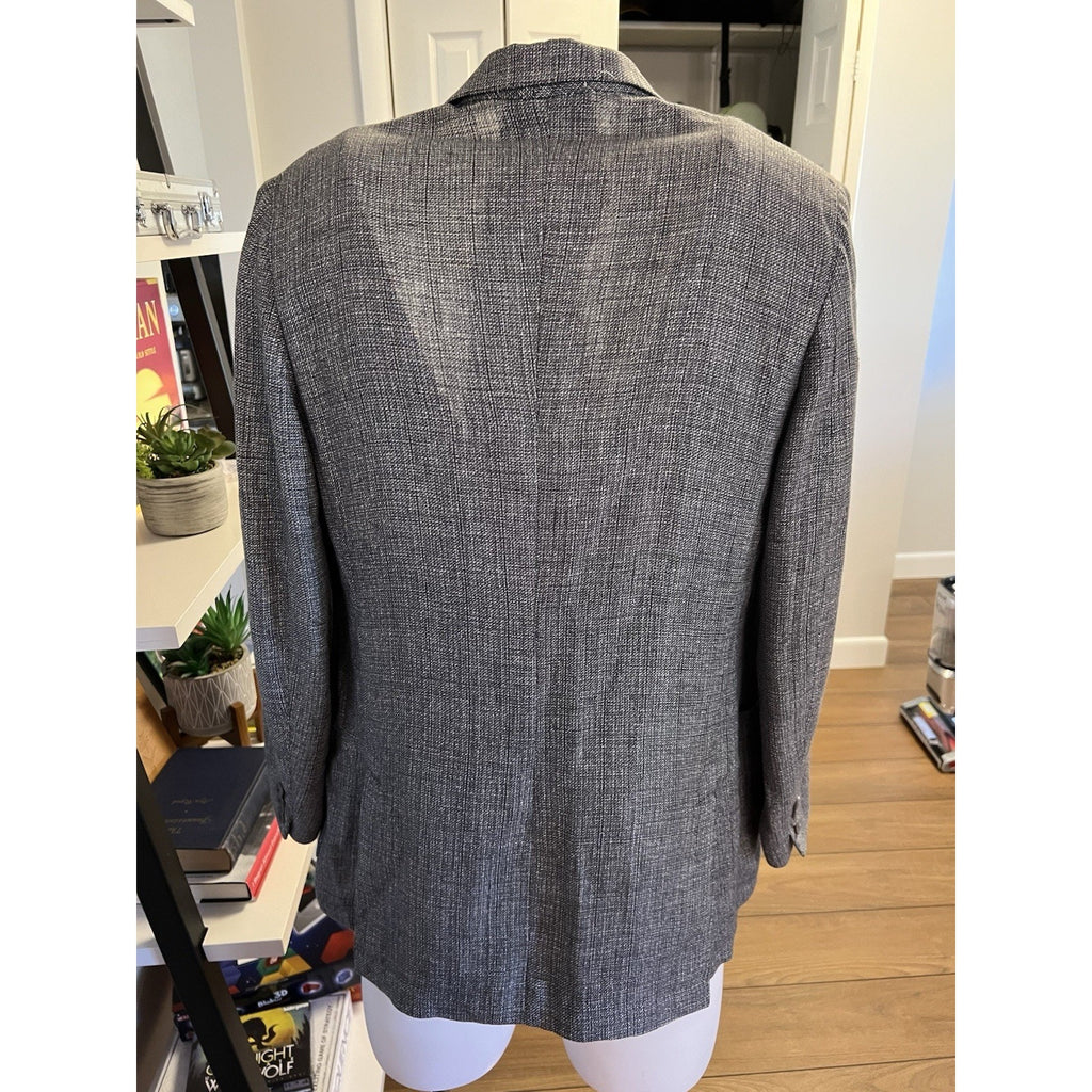 Ermenegildo Zegna Grey Silk/Linen Textured Sport Coat – 44R