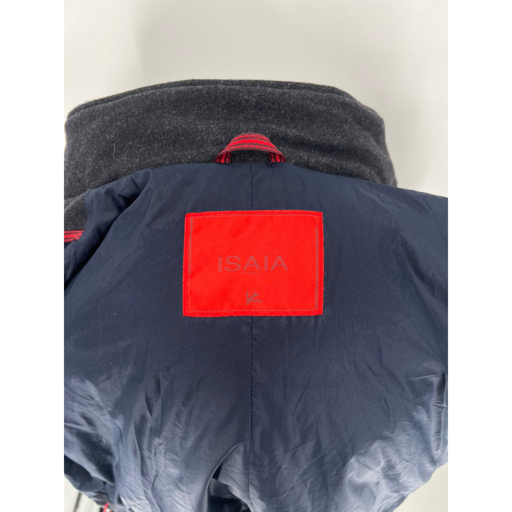 ISAIA Napoli Gray Wool Flannel Parka - Size 56eu/44us