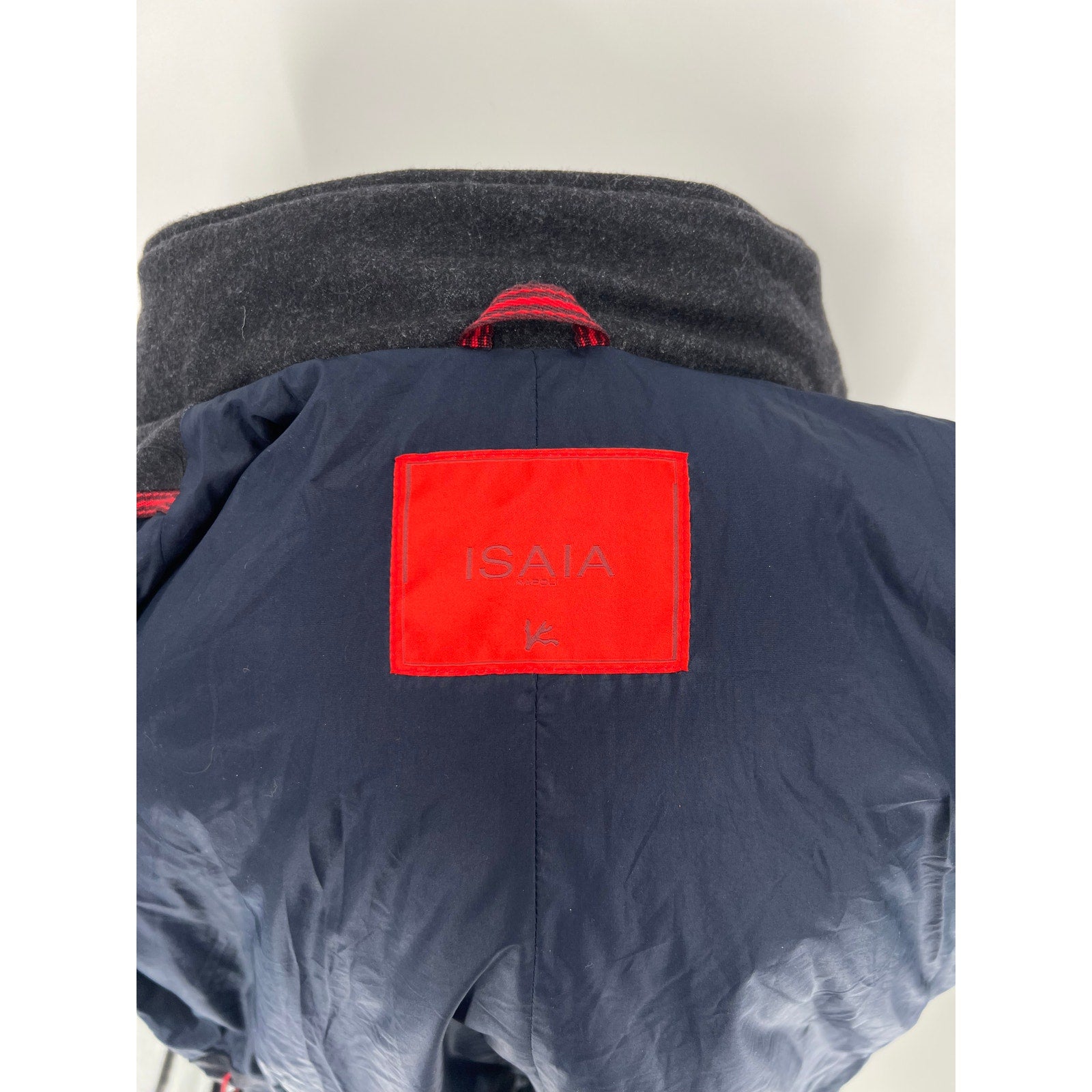 ISAIA Napoli Gray Wool Flannel Parka - Size 56eu/44us
