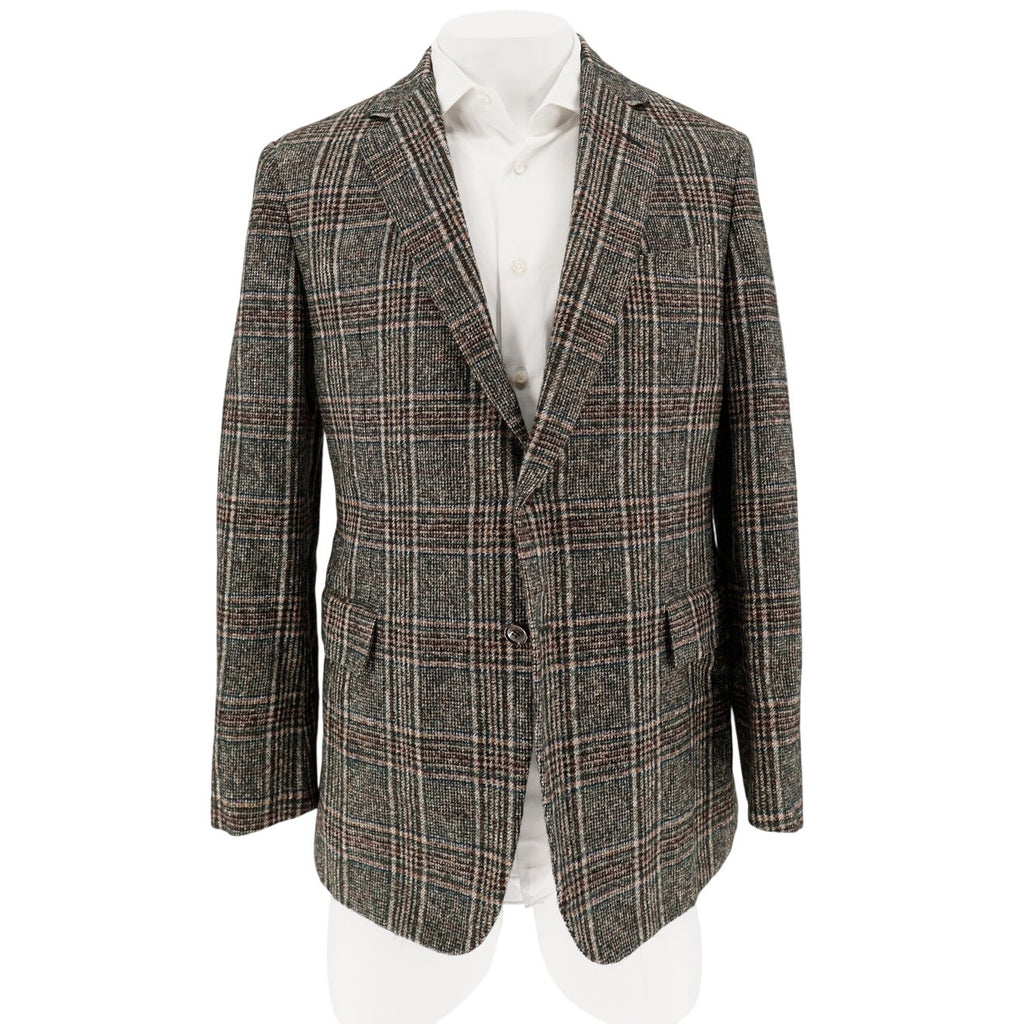 Sartoria Castangia Green/Brown Wool Check Sport Coat – 56 EU / 44 US