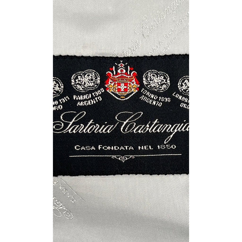 Sartoria Castangia Grey Windowpane Silk Cashmere Sport Coat - Size 54IT (44US)