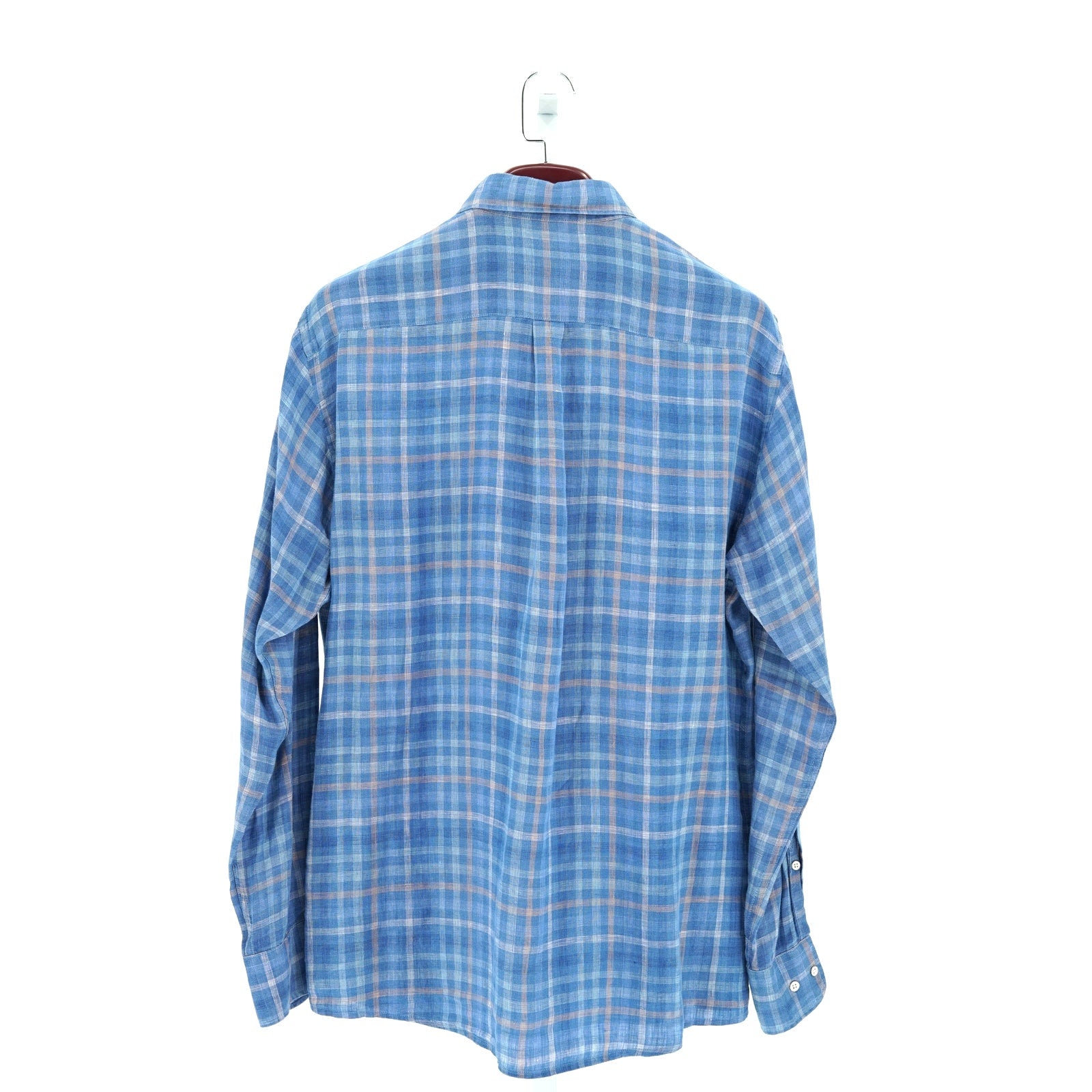 Peter Millar Blue Striped 100% Cotton Dress Shirt - Size L